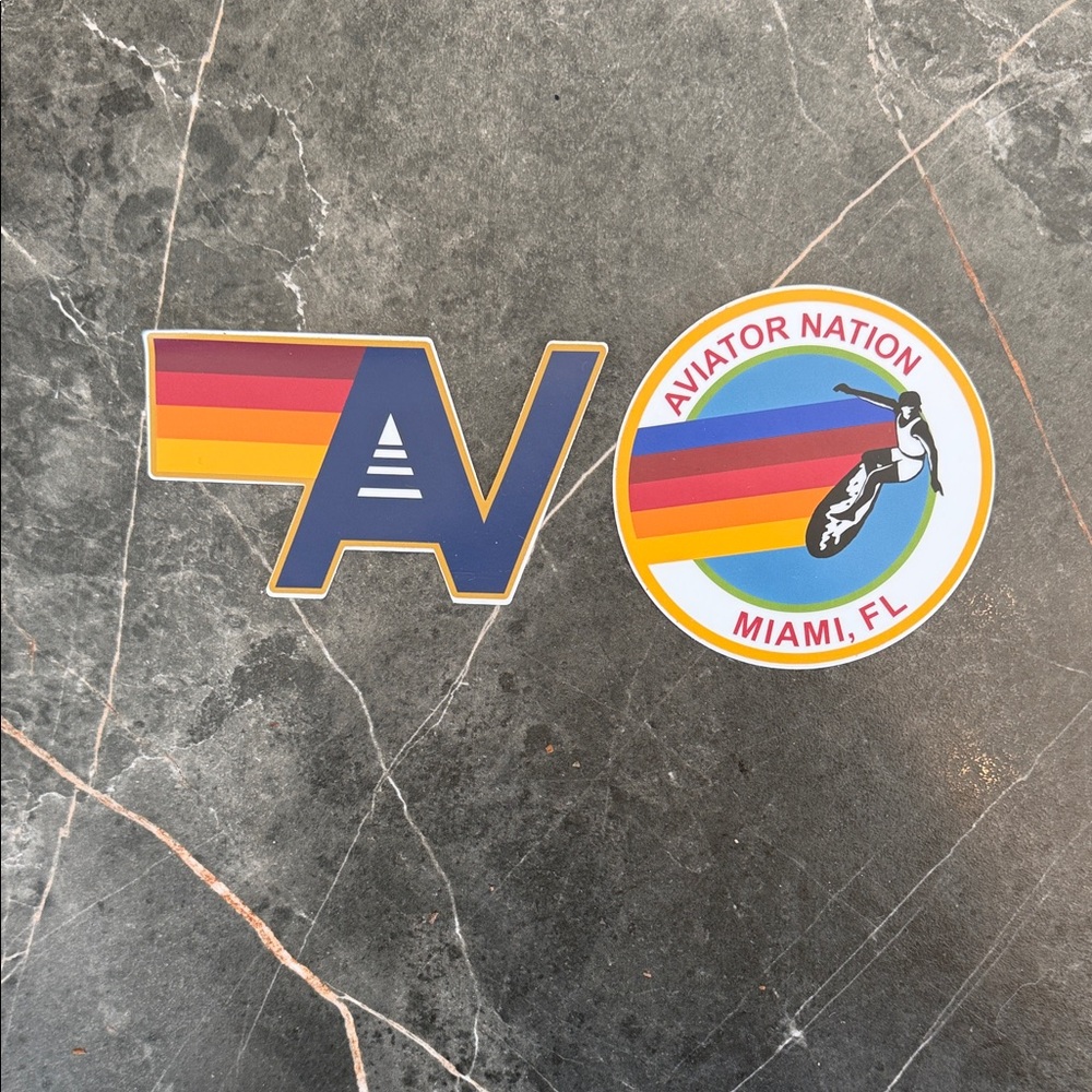 Aviator Nation Retro Stripe Stickers - Blue, Red, Yellow